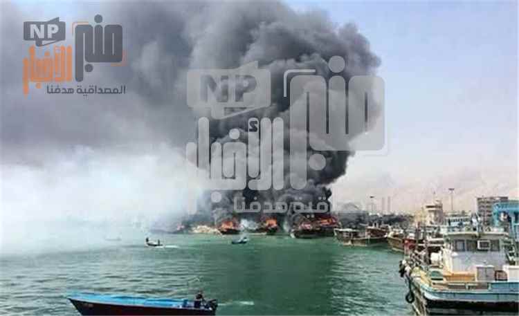 عاجل:شاهد صورة..إحتراق كبير لقوارب المواطنين في ميناء المخا جراء قصف (OH)تي.. وانفجارات تهز محيطه