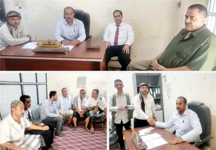 المدير العام بكر الشاعري يلتقي بوكيل النيابة القاضي علي ناصر  لمناقشة القضايا في مديرية قعطبة