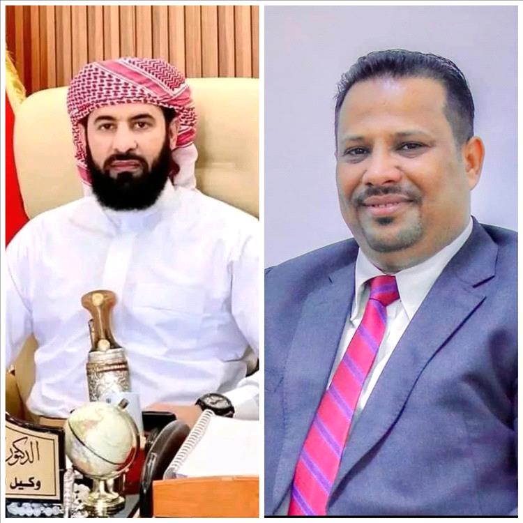 العميد سامي السعيدي يهنئ الدكتور مختار الرباش بتعيينه محافظًا لمحافظة أبين