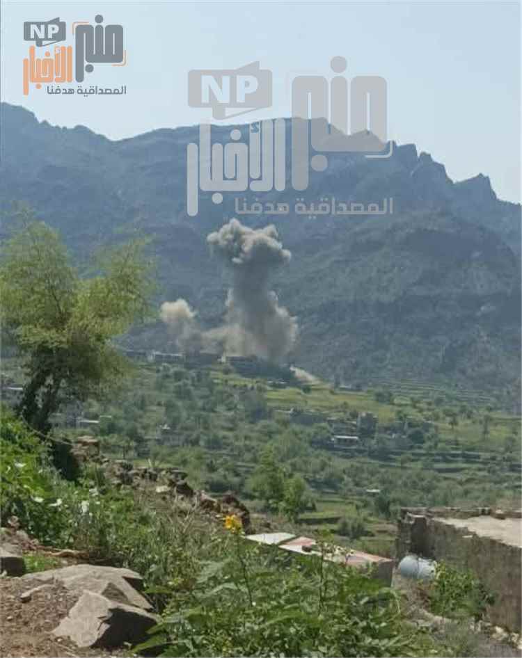 عاجل:غارة جوية تستهدف تجمعاً ومقر قيادة ح~وثياً في بني بكاري بجبل حبشي غرب تعز