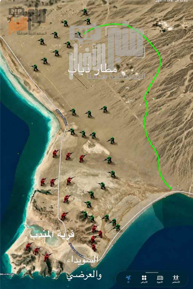 عاجل:شاهد بالخارطة..تضييق الخناق على ما تبقى من المسلحين الح~وثيين في باب المندب.. ودعوات للاستسلام