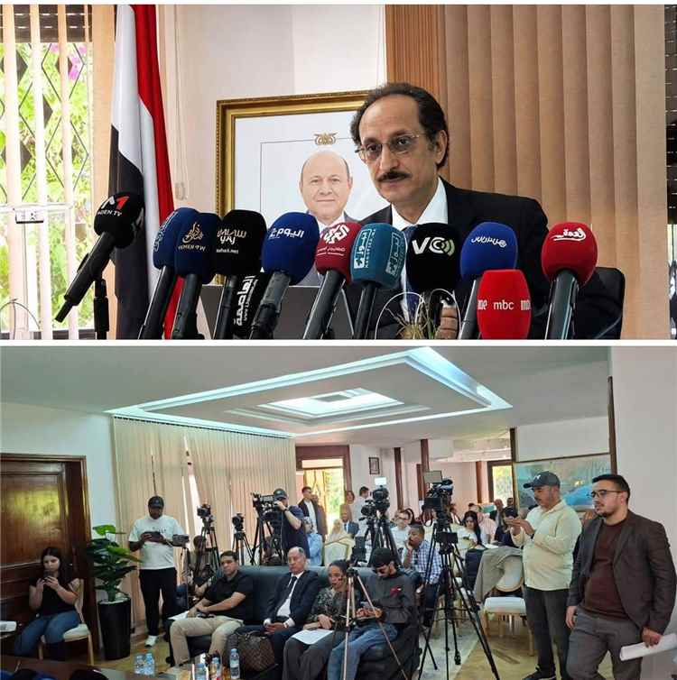 وكيل وزارة الإعلام يشيد بتحرك السفارة اليمنية في المغرب ويدعو البعثات الدبلوماسية إلى مواجهة التضليل الح~وثي إعلاميا