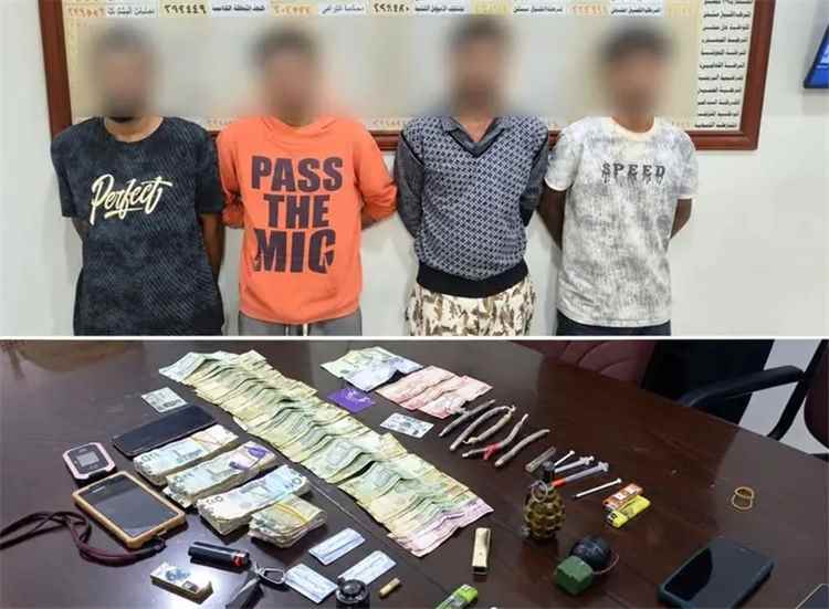 شرطة القاهرة بالعاصمة عدن تضبط أربعة متهمين بترويج الحشيش.