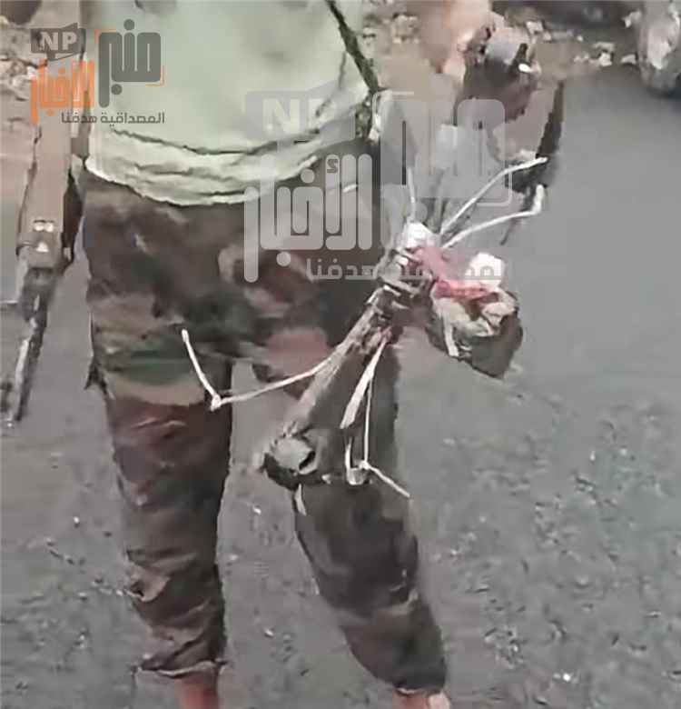 عاجل: شاهد صورة.. إسقاط طائرة مسيّرة ح~وثية في جبهة الأحيوق بالوازعية